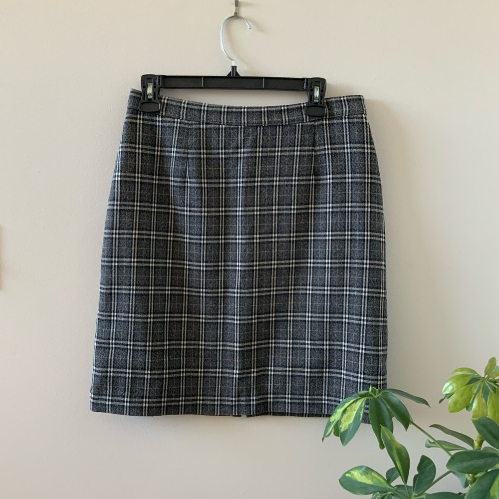 Vintage Gray Knee-Length Pencil Skirt for Casual Wear